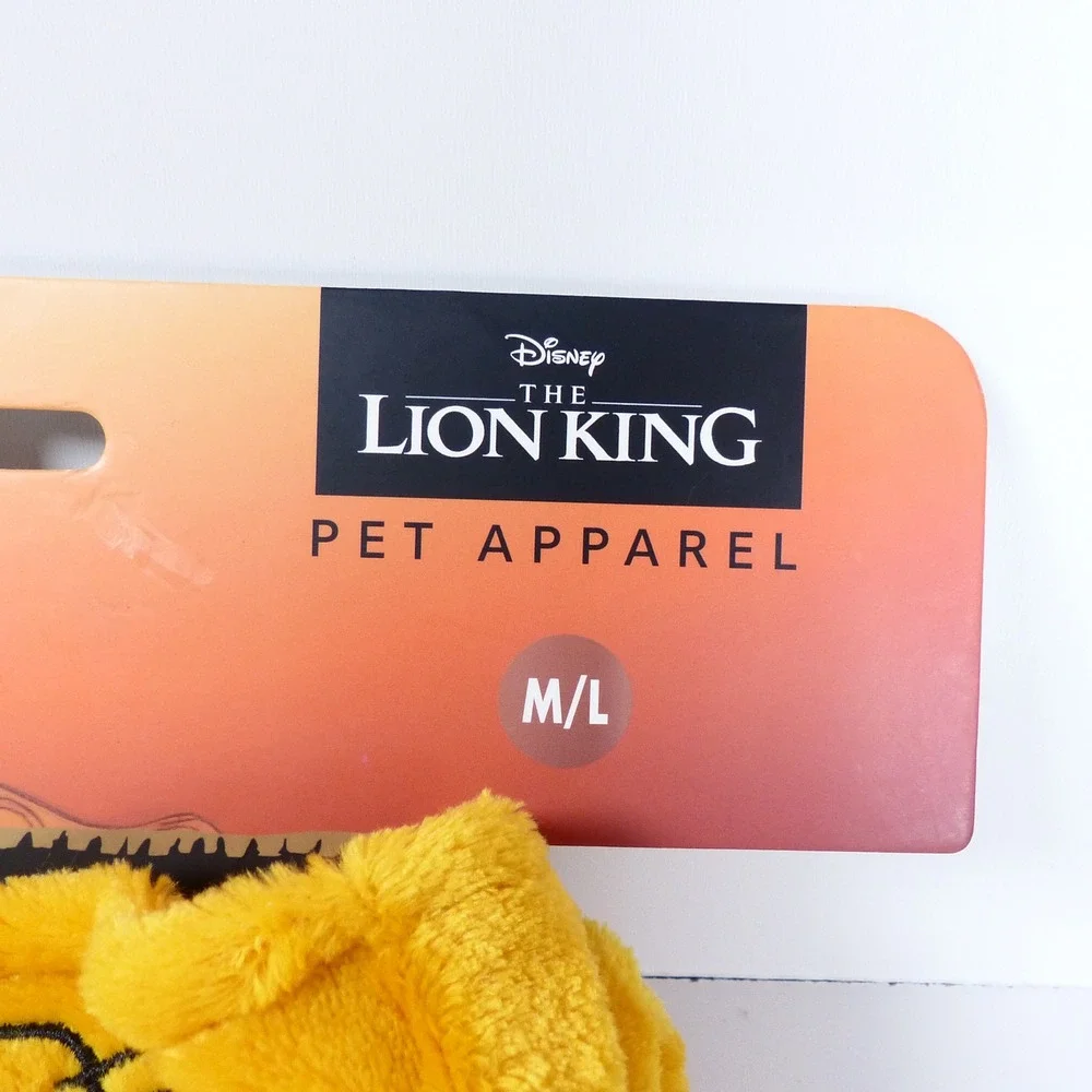NEW Disney Lion King Simba Pet Halloween Costume Plush Fleece M/L Dog Apparel